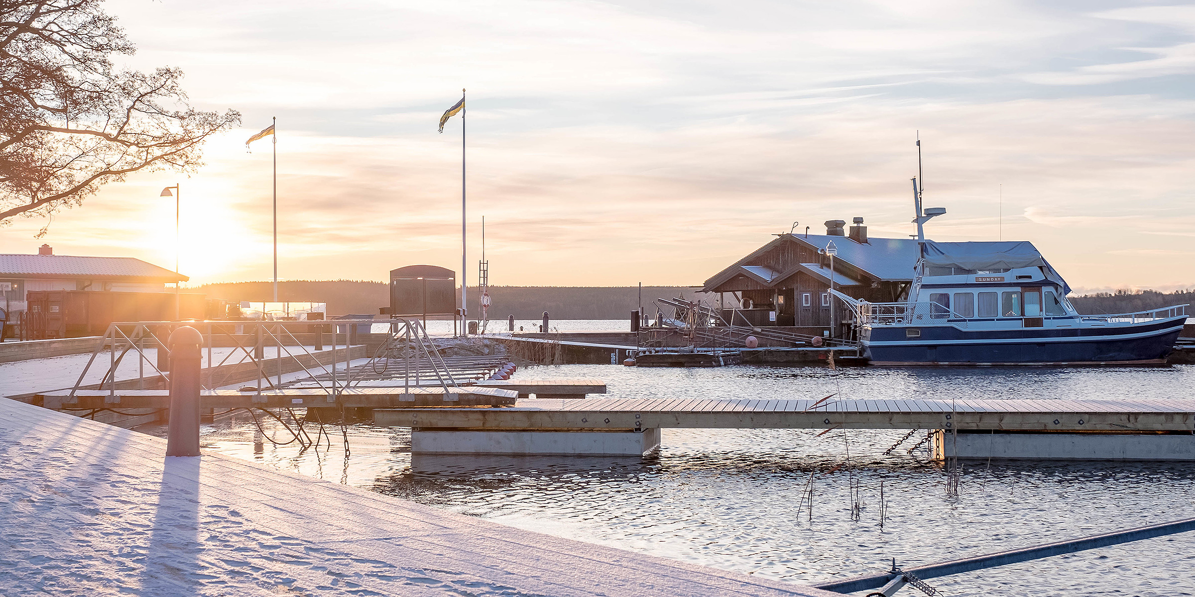 Sigtuna hamn på vintern